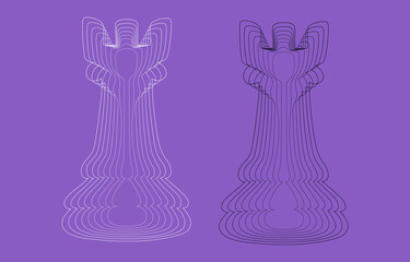 illustration chess pieces with the rook icon. Chess piece.