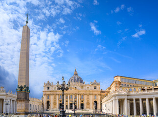 Square of Saint Peter's Basilica in Rome, Italy.	