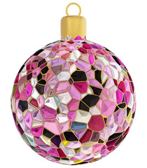 stained glass Christmas ball.  Christmas ornament, decoration.