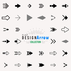 Set arrow icons. vector Collection different arrows sign. Set different cursor arrow direction symbols in flat style.