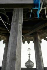 Bells of an ancient wooden temple on Kizhi island