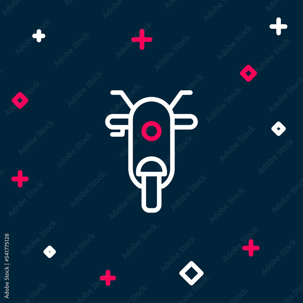 Poster line scooter icon isolated on blue background. colorful outline concept. vector