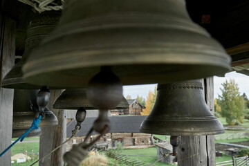 Bells of an ancient wooden temple on Kizhi island
