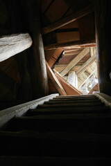Walls inside a wooden chapel on the island of Kizhi