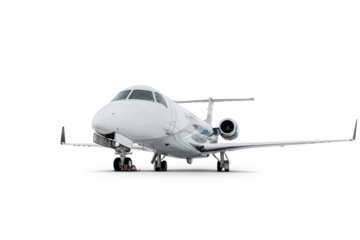Modern corporate business jet isolated on transparent background