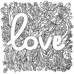 vector illustration. flower pattern coloring page