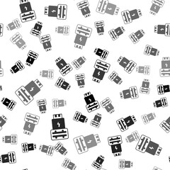 Fototapeta premium Black Photo camera flash icon isolated seamless pattern on white background. Vector
