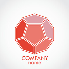 Fototapeta premium color geometric logo / dodecahedron shape