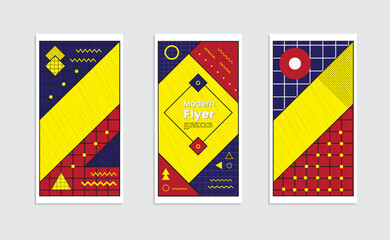 Memphis Design with Funky Retro Modern Graphic Elements, for Use in Advertising Flyers, Covers, Decorations and More.