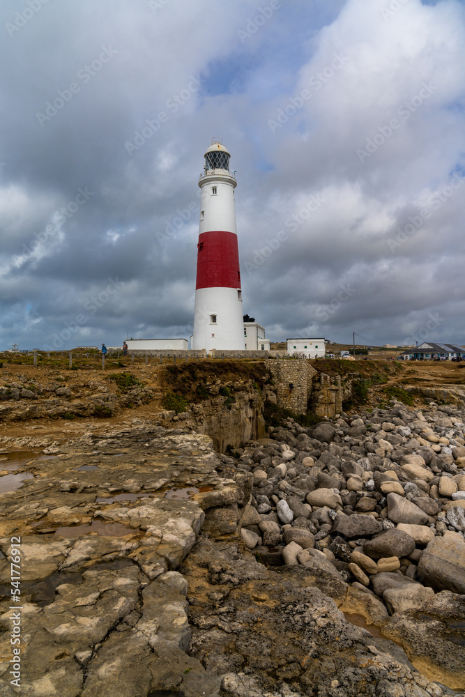 Sticker view of the portland bill lighthouse and vistors center on the isle of portland in southern england