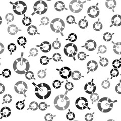 Fototapeta premium Black Ashtray with cigarette icon isolated seamless pattern on white background. Vector