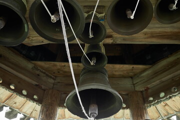 Bells of an ancient wooden temple on Kizhi island