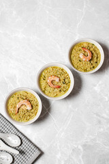 Food photo Asian soup with shrimp and rice