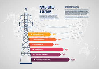 Power Lines Arrows Infographic