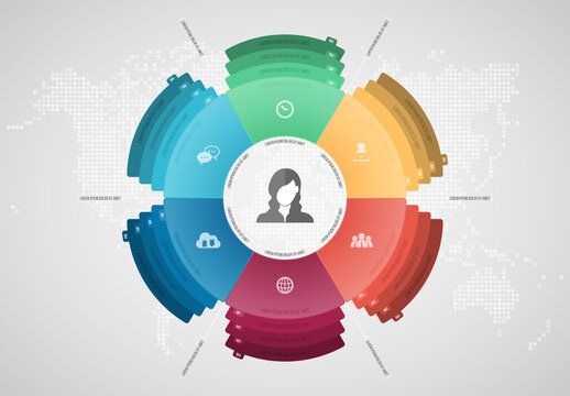 Six Stack Circle Infographic