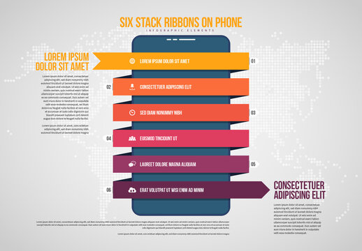 Six Stack Ribbon Phone Infographic