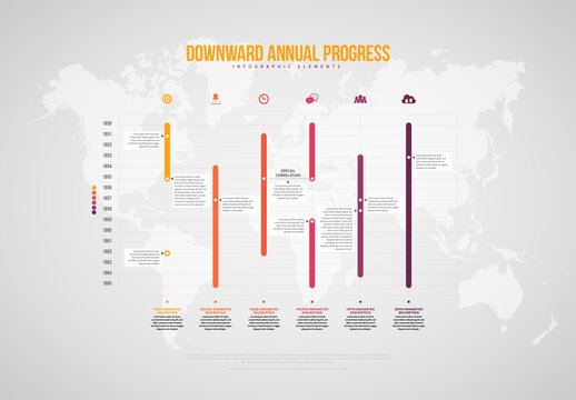 Downward Annual Progress Infographic