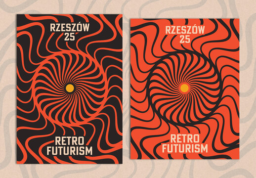 Creative Poster Layout with Circular Clockwise Abstract Shape