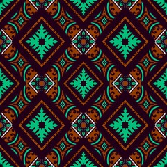 Seamless geometric folklore ornament, Tribal ethnic texture. Seamless striped pattern in Aztec style, Figure tribal embroidery, Scandinavian, Ikat pattern