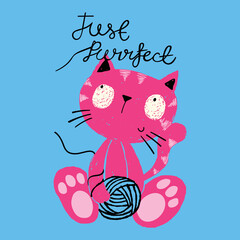 Just Perfect. Cute cat illustration for t-shirt or other uses in vector, meow, cute cat, princess, graphic t shirts vector designs and other uses