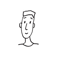 Line Drawing Illustration man face. Vector illustration isolated