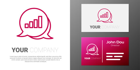 Logotype line Pie chart infographic icon isolated on white background. Diagram chart sign. Logo design template element. Vector