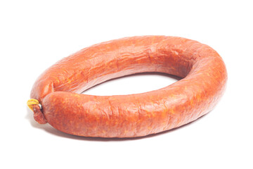 Krakow sausage isolated on white background