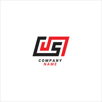 JS J S Letter Logo square shape Design. Creative logo design