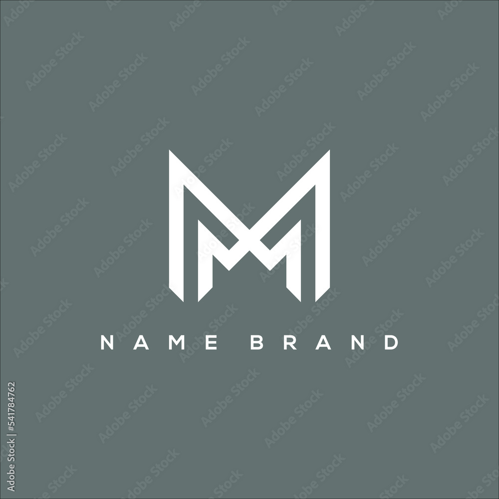 Fototapete modern abstract letter m logo design. minimal m initial based icon. initial mm vector