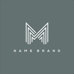 Modern abstract letter M logo design. Minimal M initial based icon. Initial MM vector