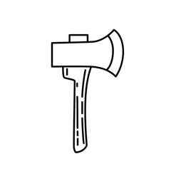 Line style single camping axe vector illustration isolated on white background