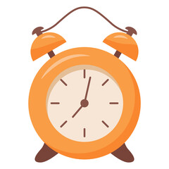 Watch alarm clock.Wake up.Back to school. Isolated on white background.Retro alarm clock icon. Outline vector illustration.