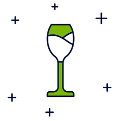 Filled outline Wine glass icon isolated on white background. Wineglass icon. Goblet symbol. Glassware sign. Happy Easter. Vector