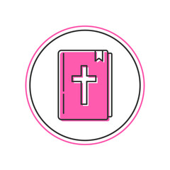 Filled outline Holy bible book icon isolated on white background. Vector