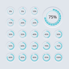 Neuromorphic percentage vector infographics design template