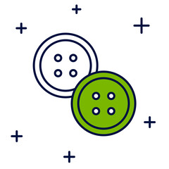 Filled outline Sewing button for clothes icon isolated on white background. Clothing button. Vector