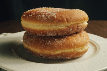 Freshly made donuts on the breakfast table - 541787750