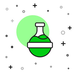 Filled outline Bottle with potion icon isolated on white background. Flask with magic potion. Happy Halloween party. Vector