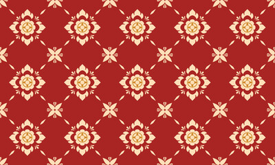 Thai seamless pattern with Red Background