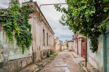Fototapeta na wymiar Old street in the Black Sea city