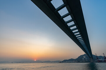 Stonecutters' Bridge in Hong Kong - obrazy, fototapety, plakaty