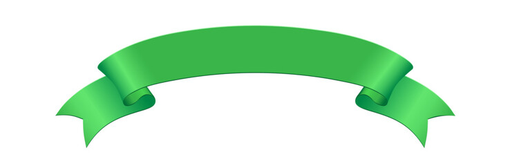 Blanko Banderole in grün,
Vektor Illustration isoliert auf weißem Hintergrund
