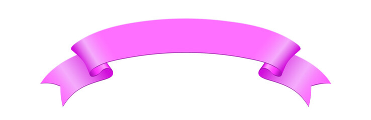 Blanko Banderole in pink,
Vektor Illustration isoliert auf weißem Hintergrund
