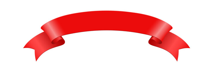 Blanko Banderole in rot,
Vektor Illustration isoliert auf weißem Hintergrund
