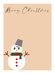 Christmas illustration, vector image of the new year and Christmas.
poster with a snowman and the inscription merry Christmas