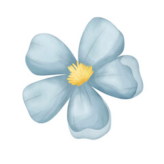 Fototapeta na wymiar Watercolor blue flower