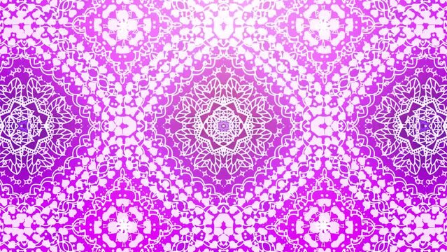 Kaleidoscope mandala abstract pink background of sacred geometry art seamless loop 4K	
