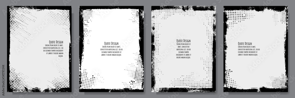 Canvas Prints vector grunge overlay. hand drawn abstract frame set. ink brush strokes mess. design for poster, inv