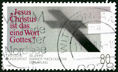 Postage stamp Germany 1984 Cross and Shadow