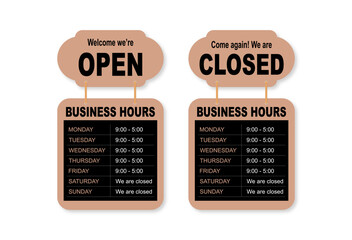Shop Open Closed Sign Vector